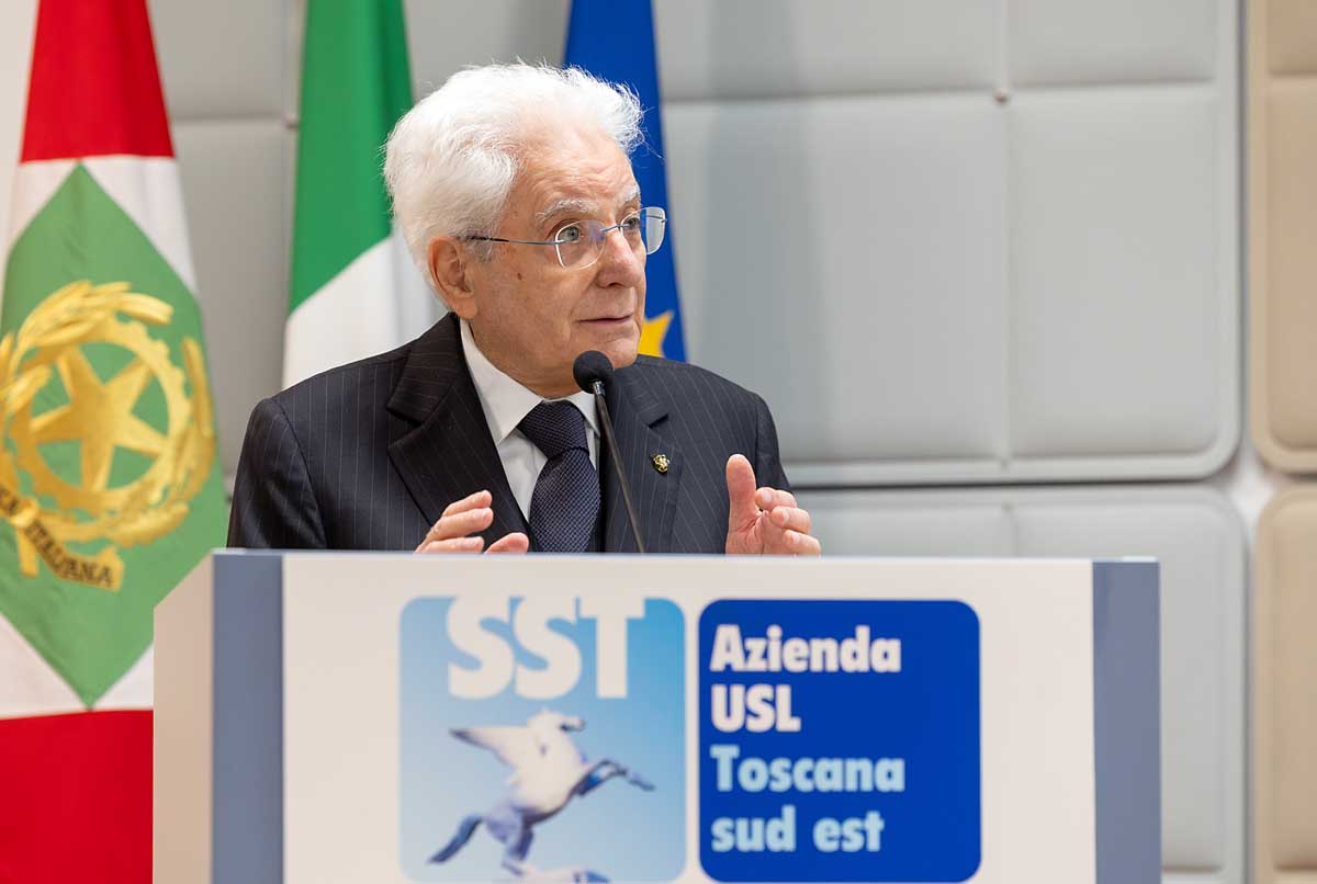 Grosseto - Il Presidente Sergio Mattarella rivolge il suo indirizzo di saluto in occasione della cerimonia presso il Polo Nuovo dell’Ospedale Misericordia, oggi 17 settembre 2026.
(Foto di Paolo Giandotti - Ufficio per la Stampa e la Comunicazione)