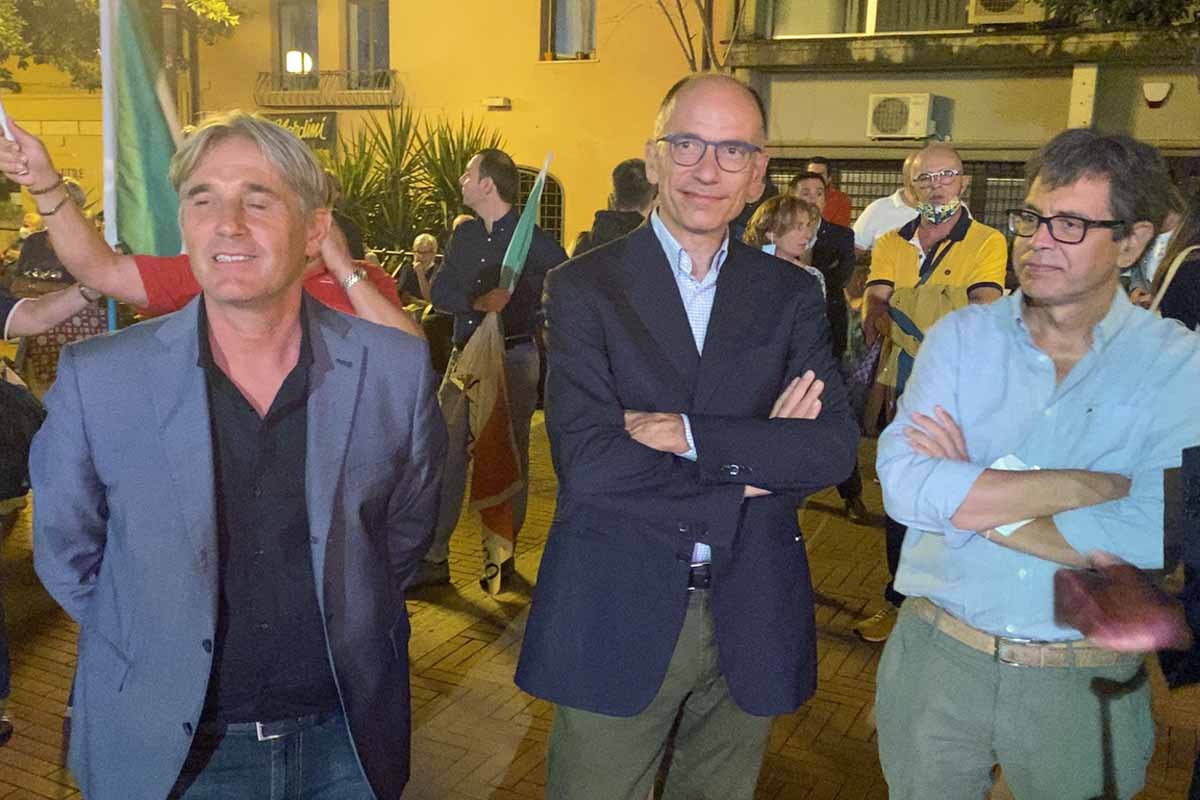 Enrico Letta con Marco Simiani e Luca Sani