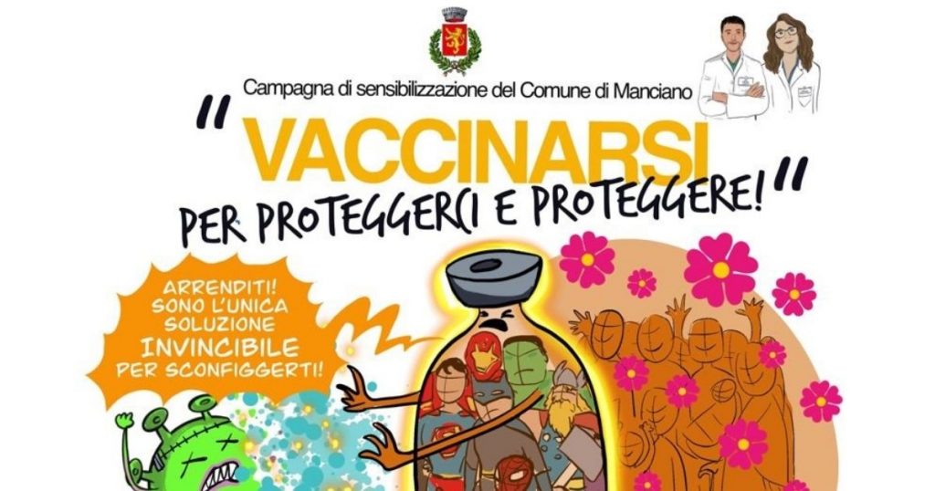 La vignetta di Dominga Tammone per promuovere la vaccinazione contro il covid