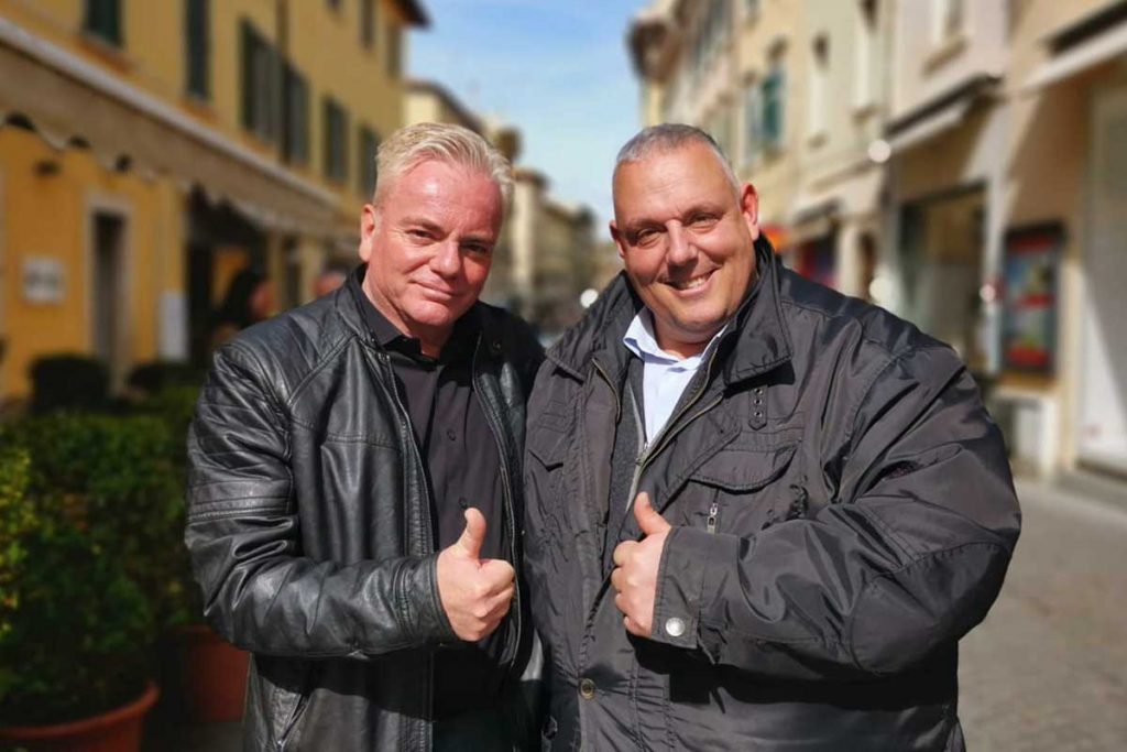 Sandro Marrini con il sindaco Vivarelli Colonna