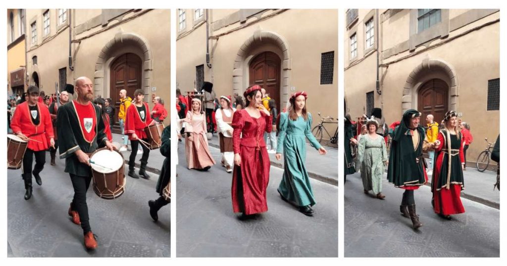 Alcuni momenti della sfilata dei figuranti di Roccatederighi, a Firenze