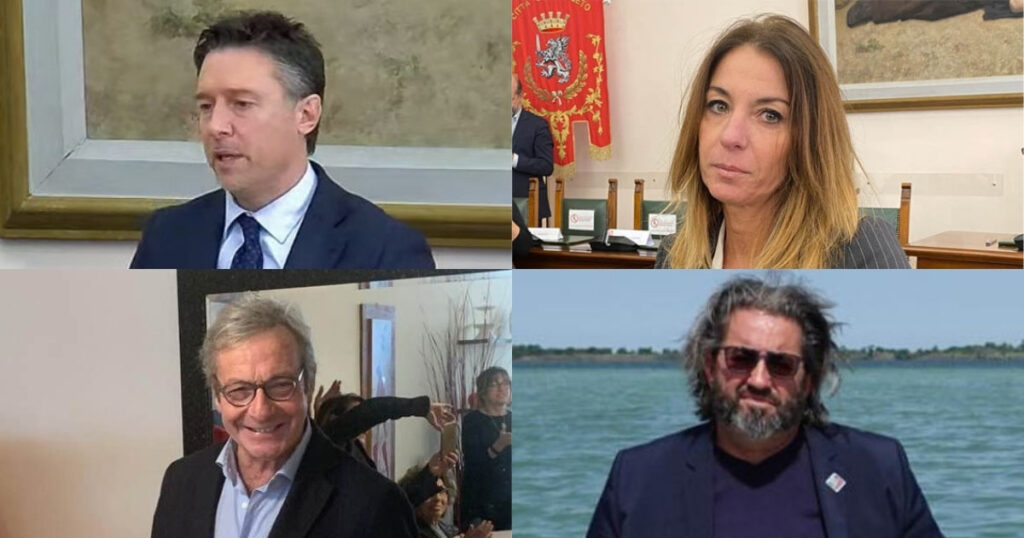 I candidati del centrodestra: Fabrizio Rossi, Simona Petrucci, Mario Lolini, Roberto Berardi