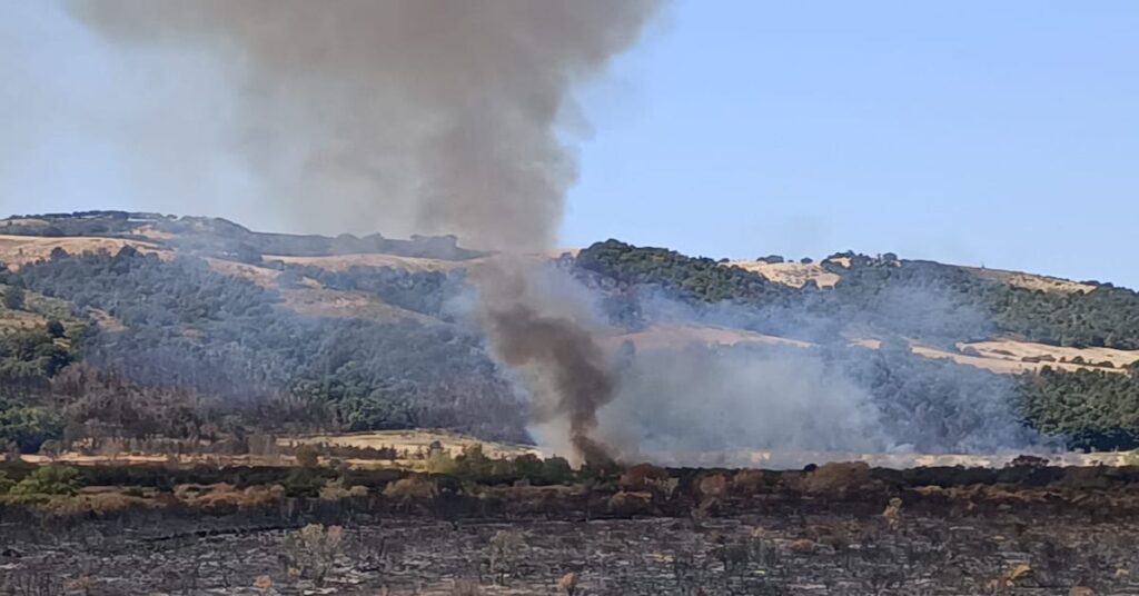 L'incendio a Pian d'Ornerta