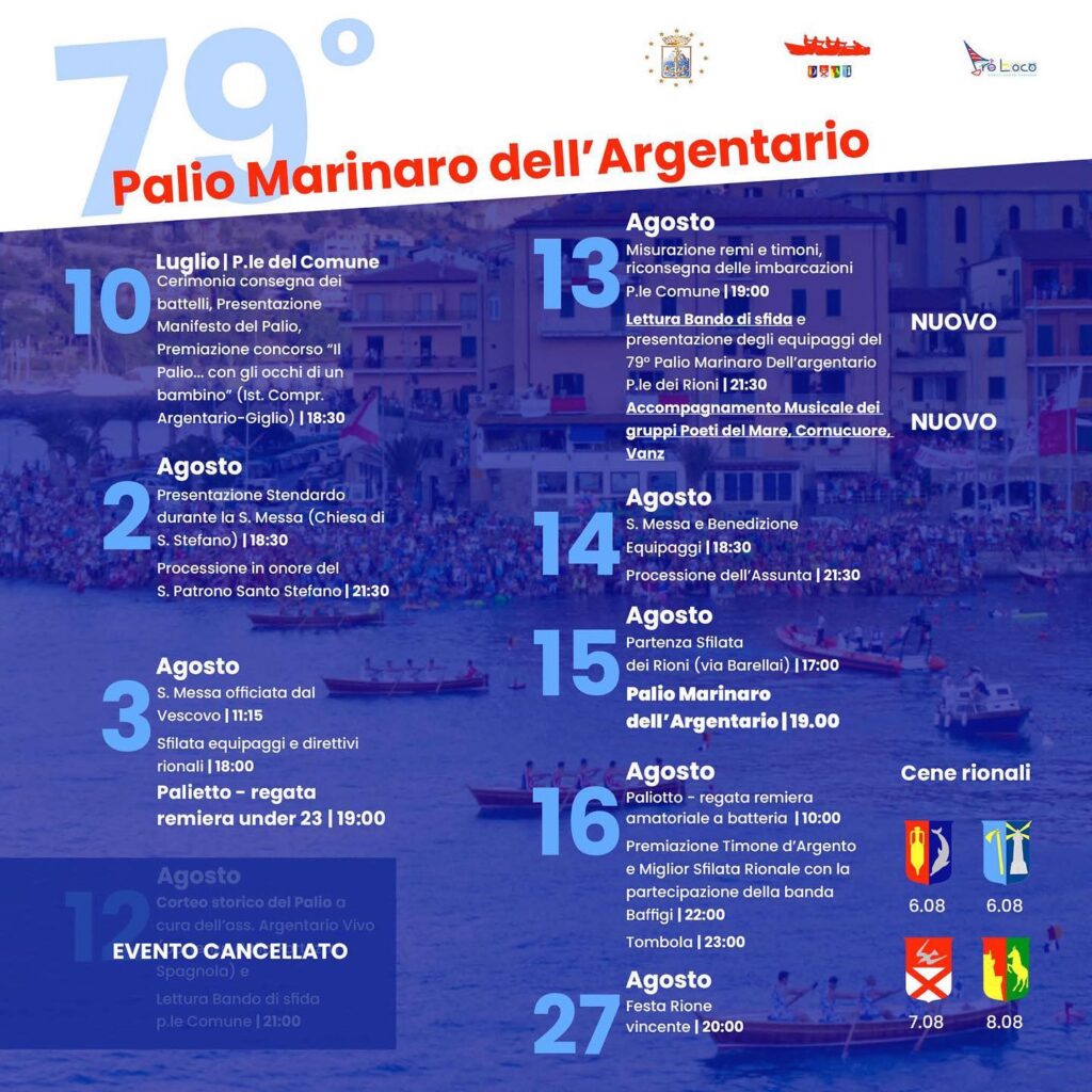 Palio Marinaro dell'Argentario, il programma