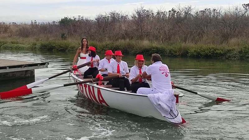 L'arrivo della sposa in barca alla Casa Rossa