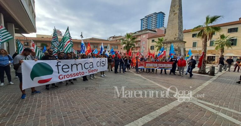 Lo sciopero della Venator a Follonica @maremmaoggi