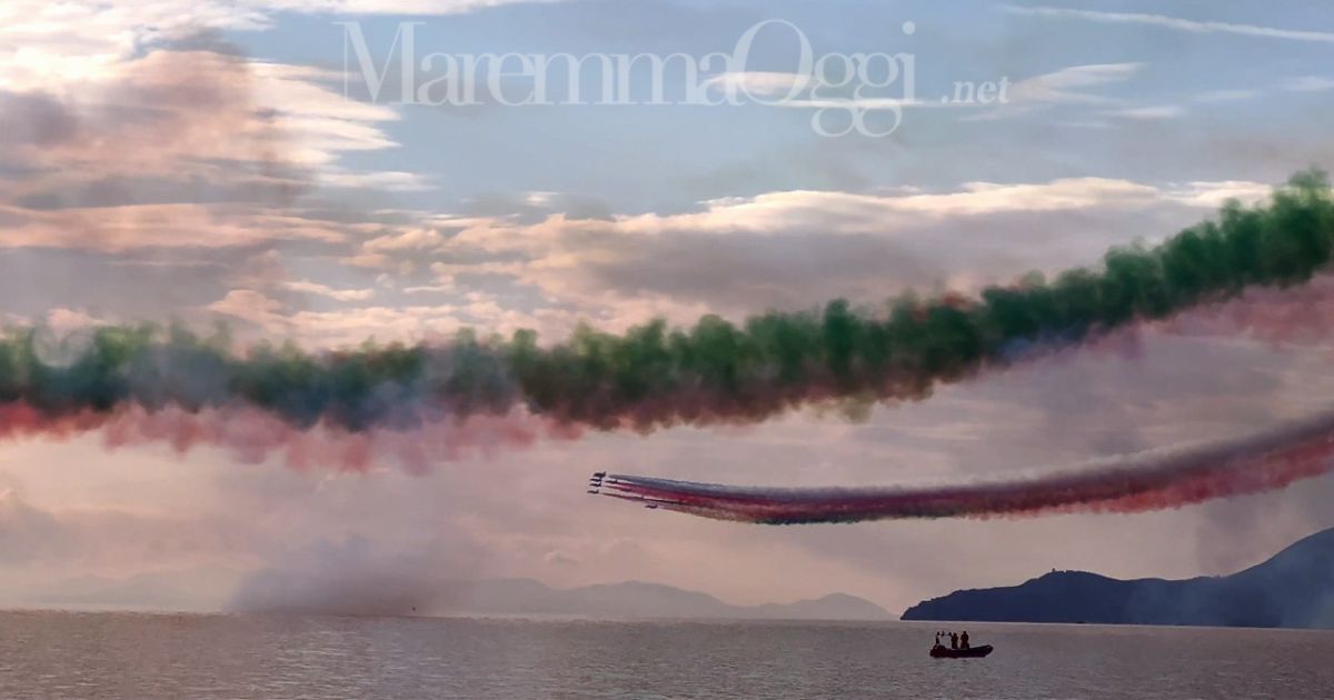 Un'immagine delle frecce tricolori tratta dal video di Alfredo Flaminio