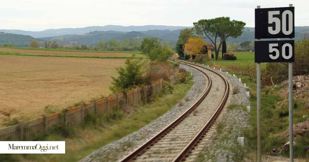 La ferrovia Grosseto-Siena nella zona di Monte Antico