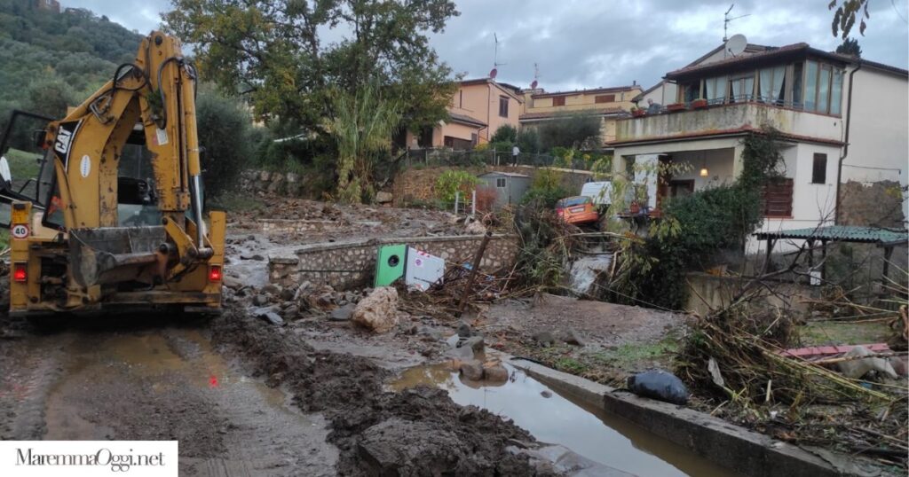 I danni causati dall'alluvione a Buriano e Vetulonia