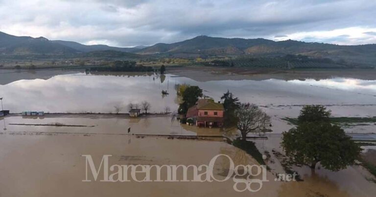 La zona del Bozzone allagata nel dicembre scorso @maremmaoggi