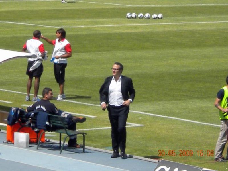In una foto del 2008, Edoardo Laiolo in campo con il Grosseto