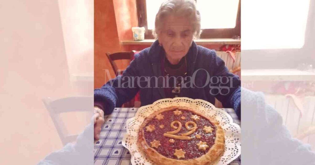 Alvina Alessandri il giorno del suo 99° compleanno