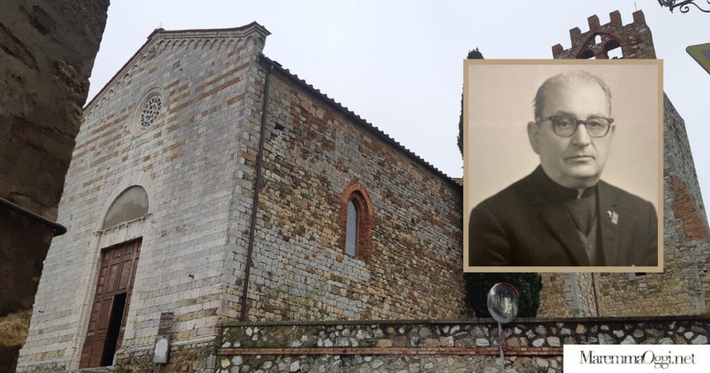 La pieve di San Giovanni battista a Campagnatico, nel riquadro don Gino Faldini