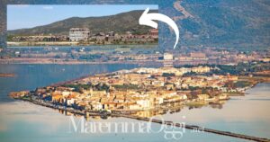 Una veduta di Orbetello, della laguna e della ex Sitoco