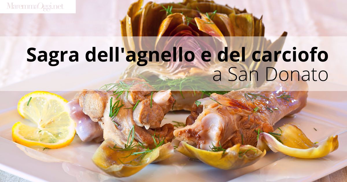 Sagra agnello e carciofi a San Donato, un piatto con agnello e carciofi