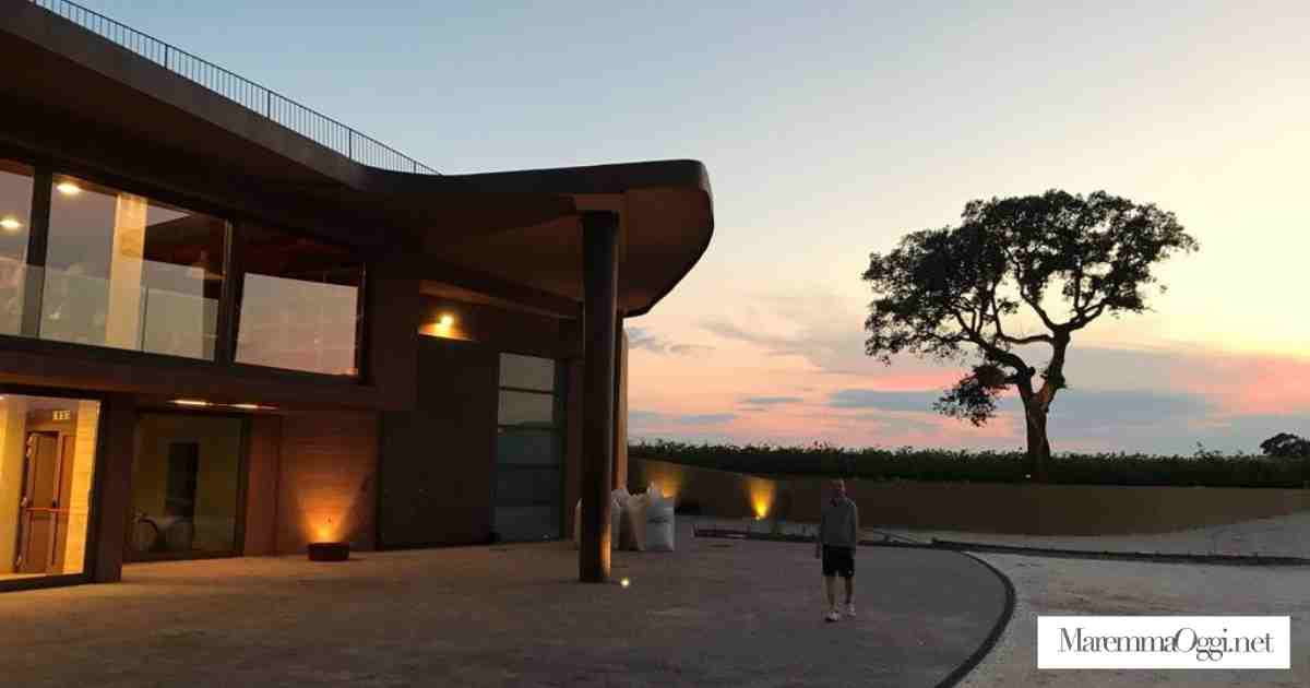 La terrazza della cantina a Podere San Cristoforo