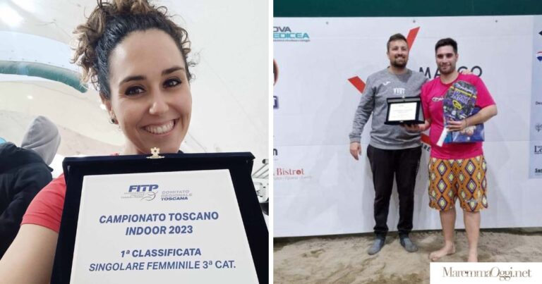 Beatrice Iannaccone e Matteo Bugiani, con Stefano Trasatti, premiati a Viareggio per la vittoria nel singolo ai toscani