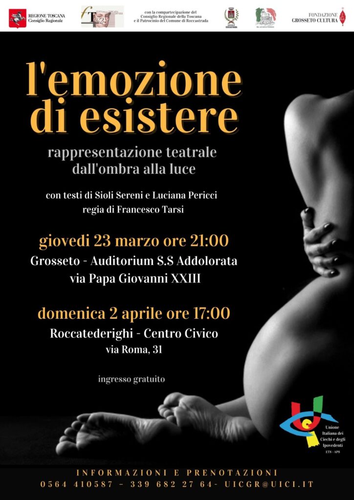 l'emozione di esistere, lo spettacolo teatrale dell'unione italiana ciechi e ipovedenti di Grosseto