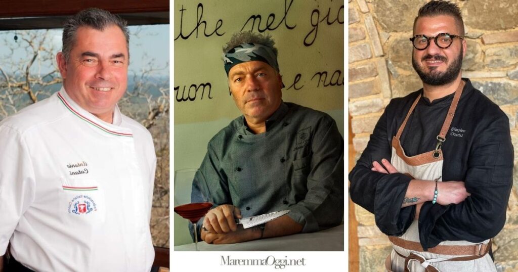 Gli chef Antonio Catani, Moreno Cardone, Gianpiero Cesarini