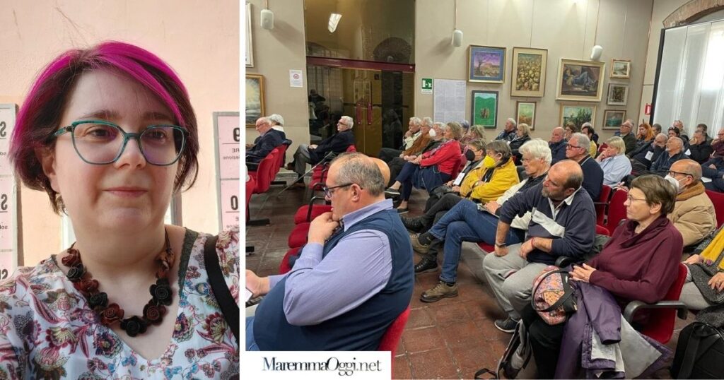 A sinistra: Donatella Dominici del coordinamento provinciale Italia Viva, a destra una foto della recente assemblea