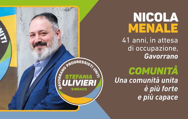 Stefania Ulivieri sindaco, candidato Nicola Menale