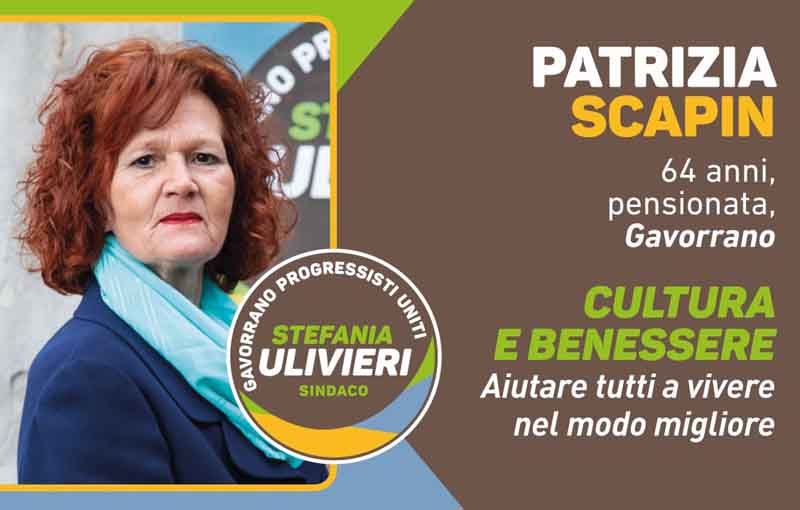 Stefania Ulivieri sindaco, candidata Patrizia Scapin