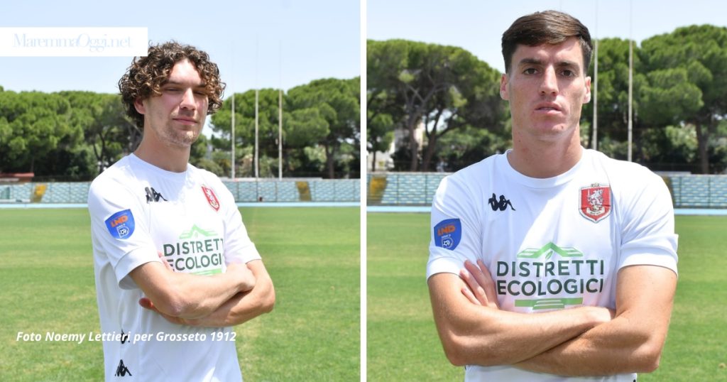 Grosseto calcio nuovi acquisti.Da sinistra: Damiano Rinaldini e Jacopo Giuliani
