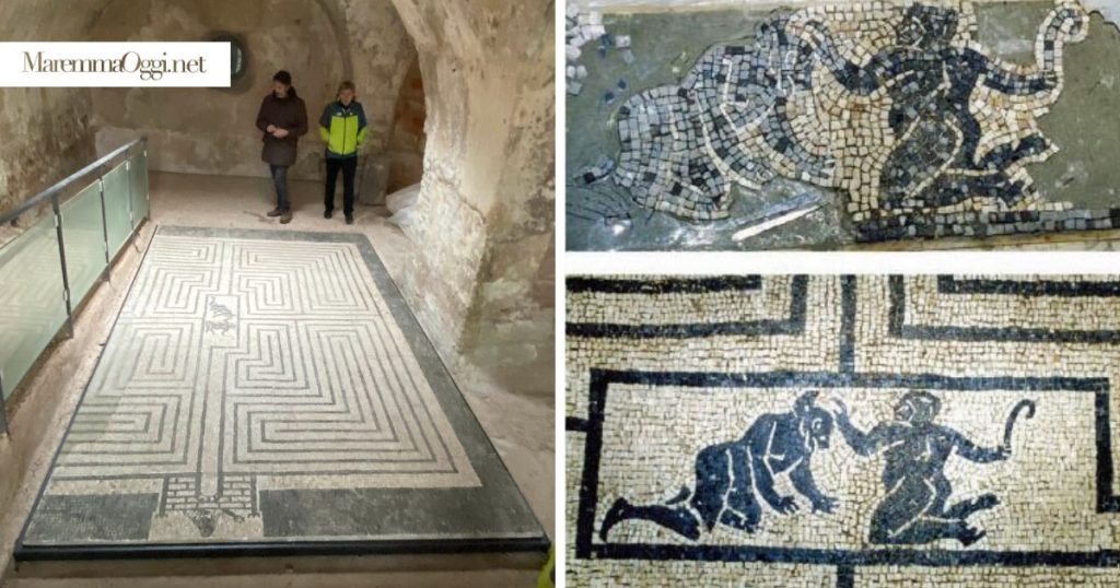 Alcune immagine del meraviglioso labirinto del mosaico, riposizionato a Giannutri