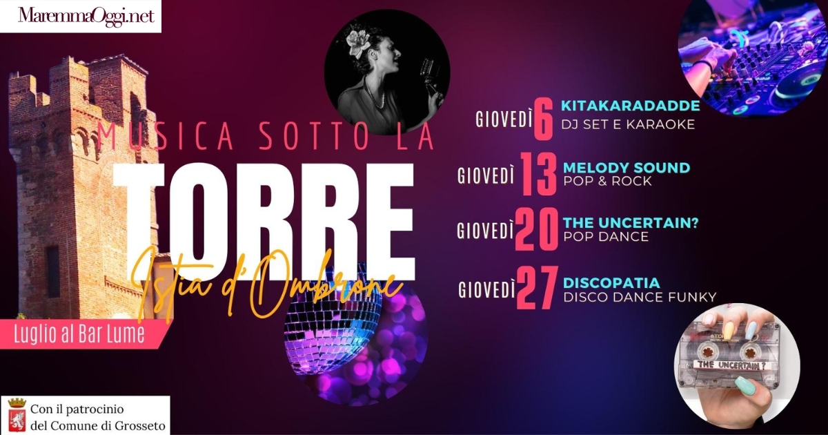 Musica sotto la torre bar Lume, eventi Maremma