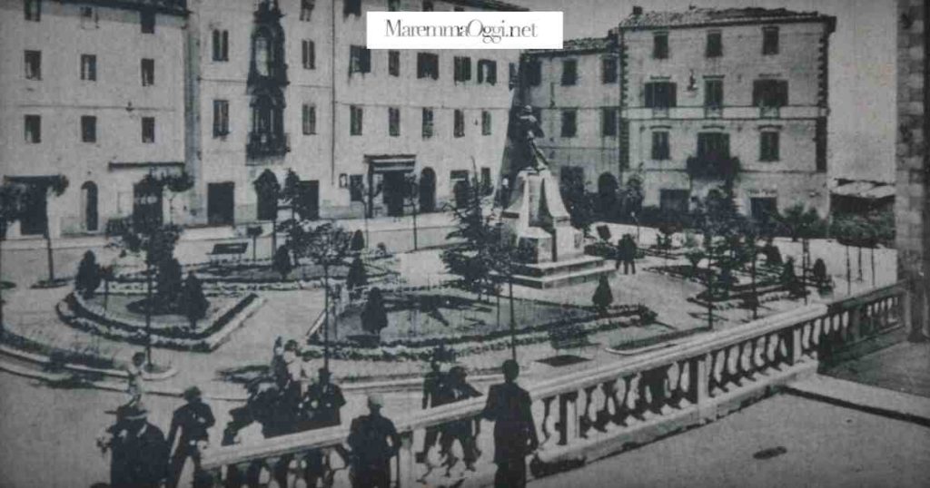 L'attuale piazza Gramsci, come era negli anni 20. Fotogramma dal film di Luigi Zannetti