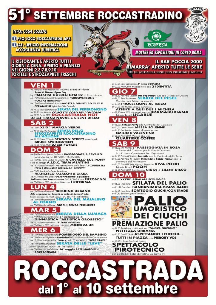 Il programma del settembre roccastradino