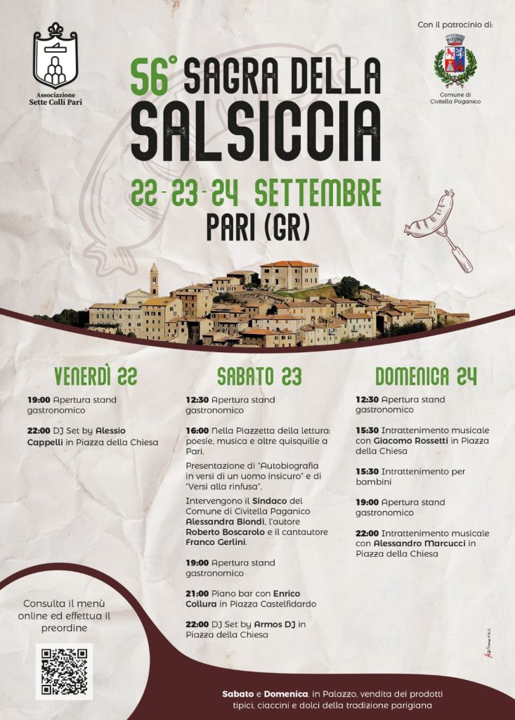 Locandina sagra della salsiccia a Pari