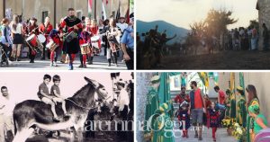 Palio di Vetulonia, immagini recenti del corteo e della corsa e un'immagine storica