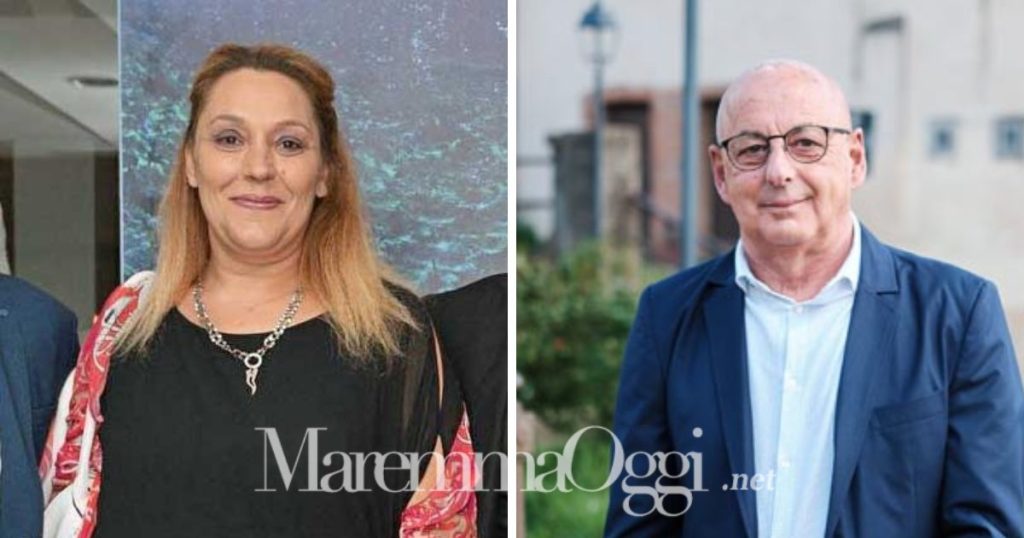 L'assessora Valeria Bruni e il sindaco Mirco Morini, terremoto a Manciano