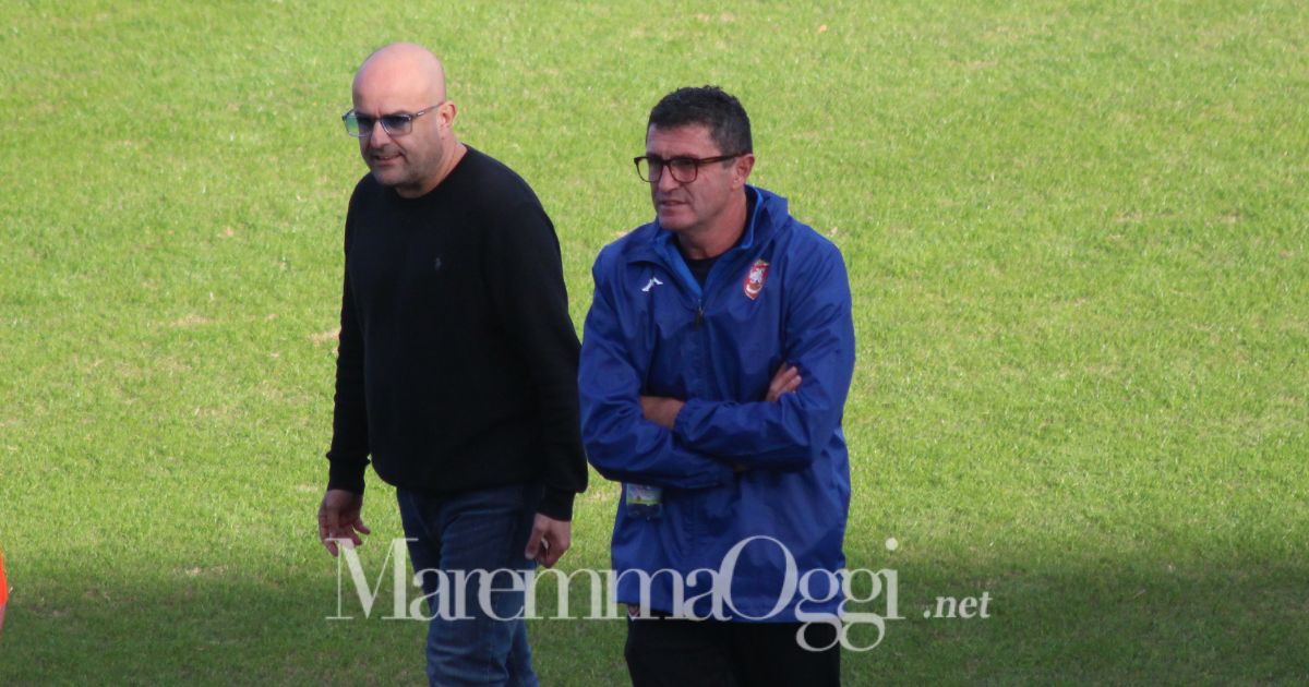 Grosseto-Pianese, il direttore generale Filippo Vetrini e mister Vitaliano Bonuccelli