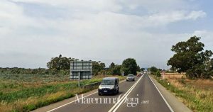 L'Aurelia a Capalbio, nel tratto più pericoloso, stretta e senza guard-rail centrale