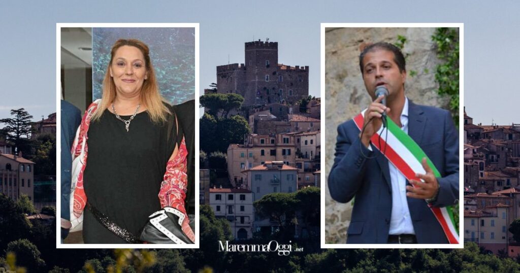 Valeria Bruni, ex vicesindaca di Manciano e Marco Galli, ex sindaco Pd, ora in maggioranza con Morini