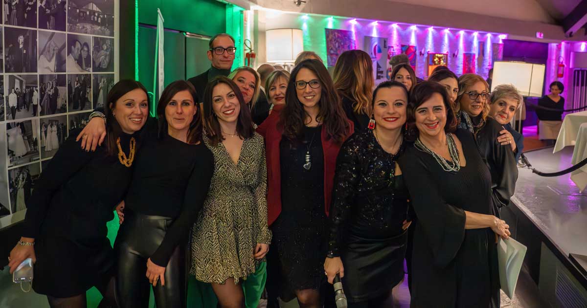 Foto di gruppo alla Festa del Commercio di Ascom