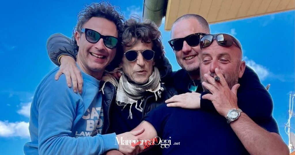 Simone Pantani con Marco Manetti e gli amici più cari