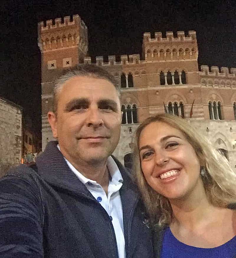 Vittorio Marchese con la moglie Giada