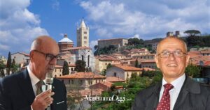 Andrea Vinciarelli dell'associazione Fare e Sandro Poli, candidato a sindaco a Massa Marittima