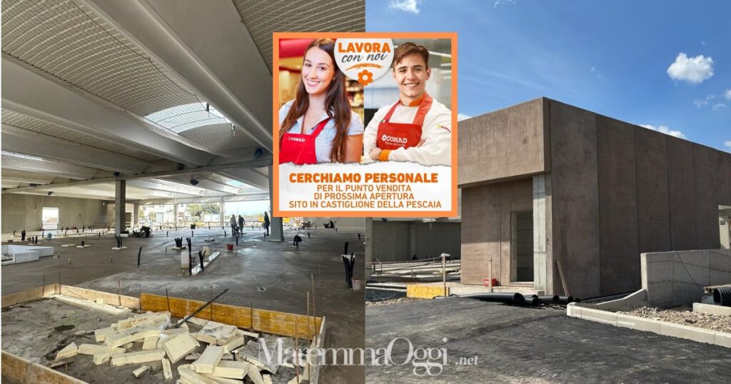 I lavori del nuovo supermercato Conad a Castiglione: sono previste altre 40 assunzioni, a tempo indeterminato e stagionali