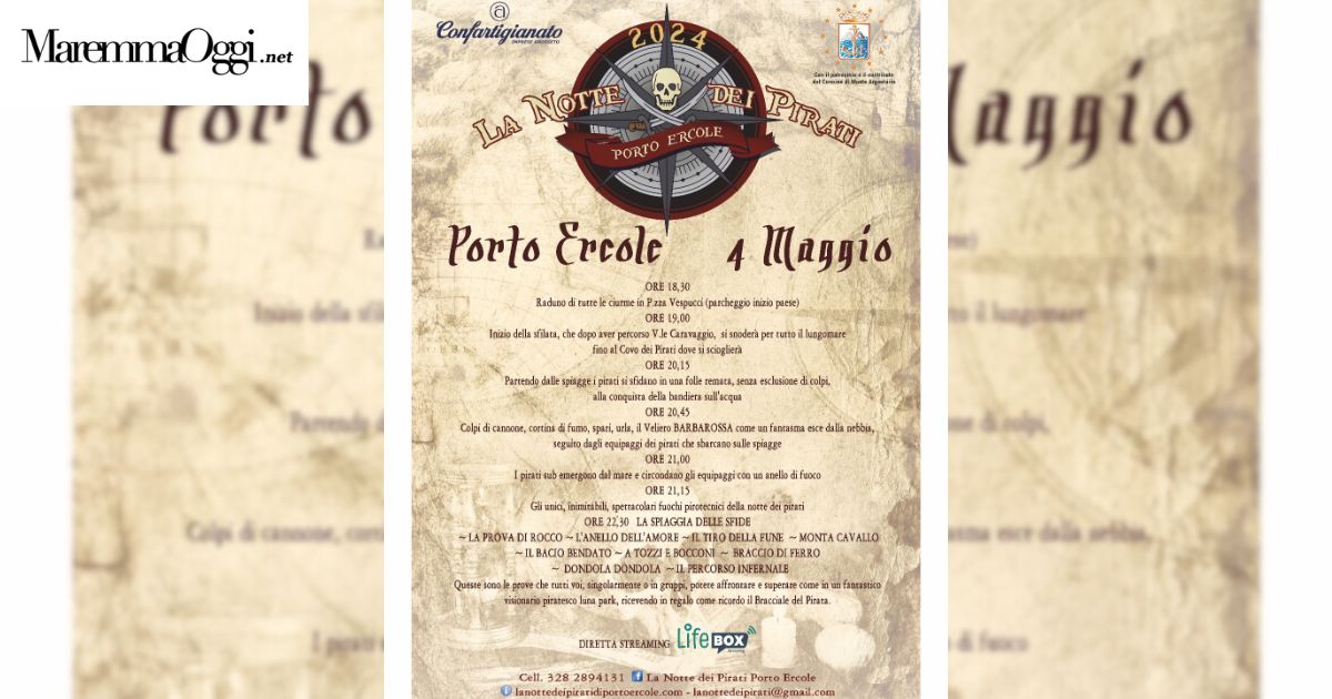 Locandina notte dei pirati 4 maggio