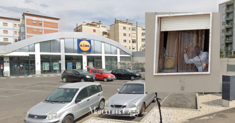 La Lidl della stazione e il giovane nigeriano mentre, qualche giorno fa, lanciava oggetti dalla finestra