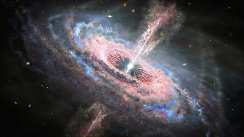 Rappresentazione grafica della Nasa di un quasar