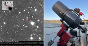 Il quasar fotografato dal telescopio di Manciano (a destra)