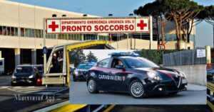Il pronto soccorso e una macchina dei carabinieri