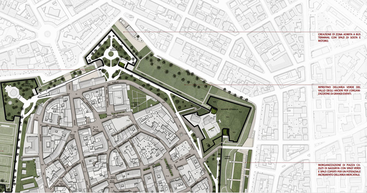 Un dettaglio del Masterplan delle Mura