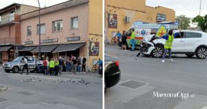 Due immagini dell'incidente in via Aurelia Nord