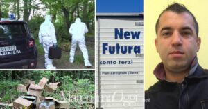 I carabinieri sul luogo della scomparsa, le scatole delle borse, il furgone e Nicolas Matias Del Rio